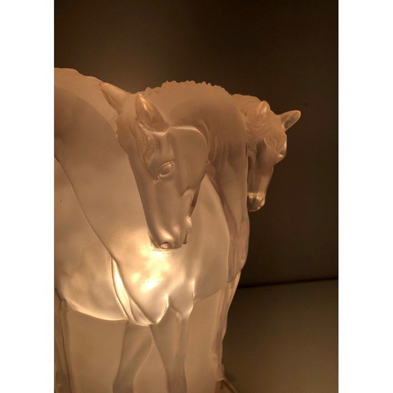 Image 1 of Vintage lamp with horse decoration in plexiglass, France 1970s