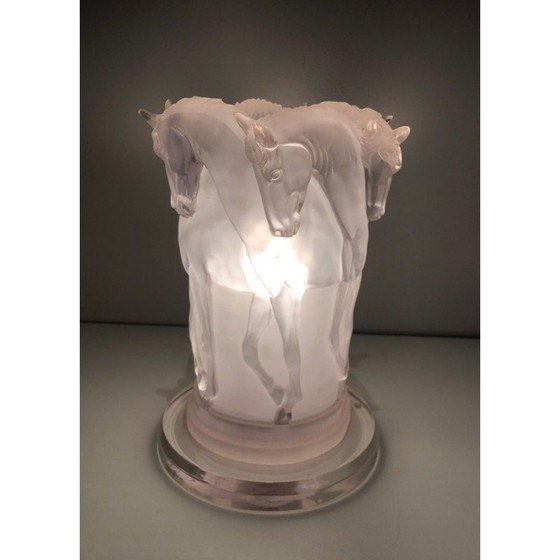 Image 1 of Vintage lamp with horse decoration in plexiglass, France 1970s