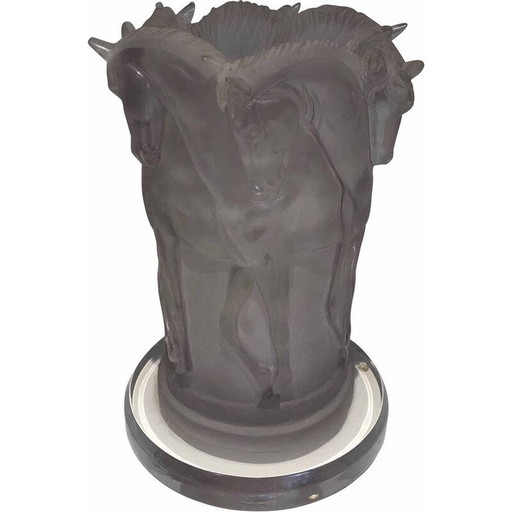 Vintage lamp with horse decoration in plexiglass, France 1970s