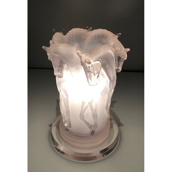 Image 1 of Vintage lamp with horse decoration in plexiglass, France 1970s