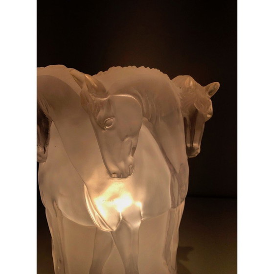 Image 1 of Vintage lamp with horse decoration in plexiglass, France 1970s