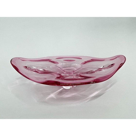 Image 1 of Vintage glass bowl by Josef Hospodka for Chribska Glassworks, Czechoslovakia 1960