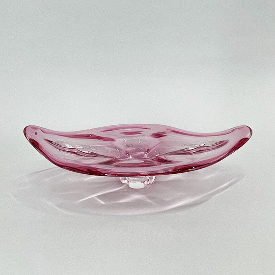 Image 1 of Vintage glass bowl by Josef Hospodka for Chribska Glassworks, Czechoslovakia 1960