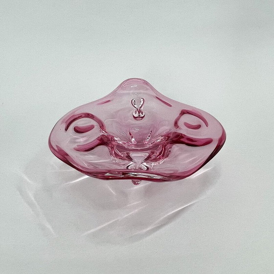 Image 1 of Vintage glass bowl by Josef Hospodka for Chribska Glassworks, Czechoslovakia 1960