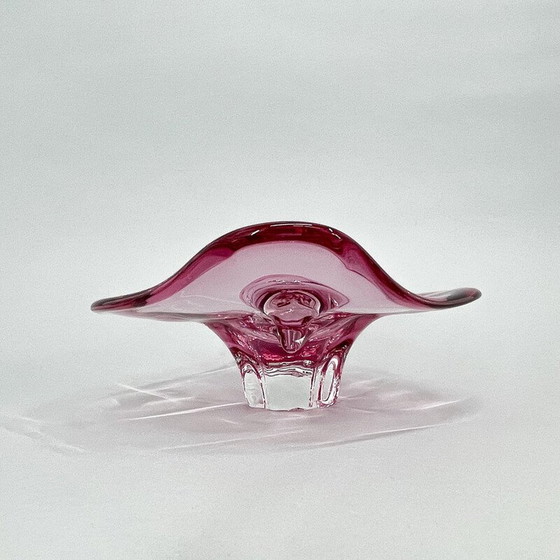 Image 1 of Vintage glass bowl by Josef Hospodka for Chribska Glassworks, Czechoslovakia 1960