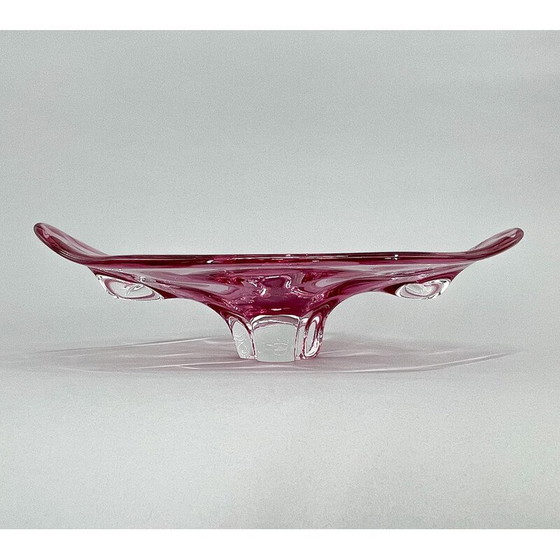 Image 1 of Vintage glass bowl by Josef Hospodka for Chribska Glassworks, Czechoslovakia 1960
