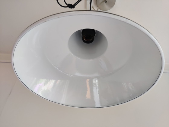 Image 1 of 2x black enamel pendant lamp