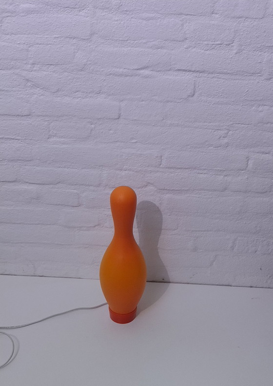 Image 1 of Knock-Off Bowling Pin Lamp - Josh Owen - Bozart - Orange
