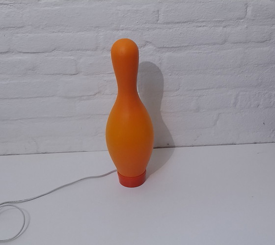 Image 1 of Knock-Off Bowling Pin Lamp - Josh Owen - Bozart - Orange