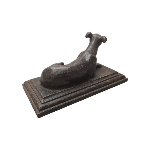 French Cast Iron Statue Of Greyhound, Circa 1900