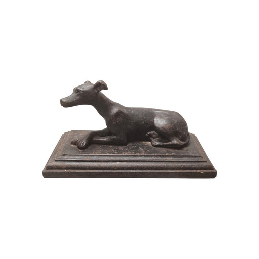 French Cast Iron Statue Of Greyhound, Circa 1900