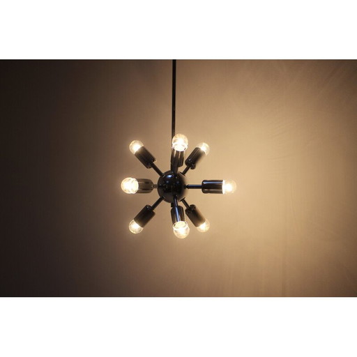 Vintage chrome chandelier by Drupol, Czechoslovakia 1970