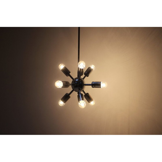 Image 1 of Lampadario cromato vintage di Drupol, Cecoslovacchia, 1970