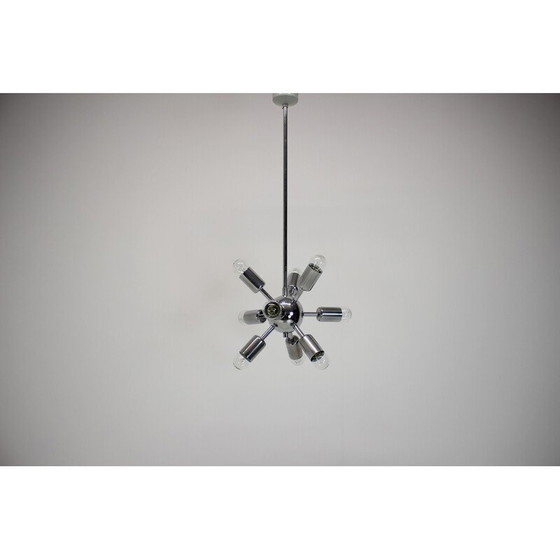 Image 1 of Lampadario cromato vintage di Drupol, Cecoslovacchia, 1970