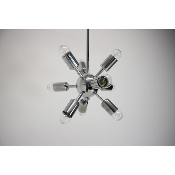 Image 1 of Lampadario cromato vintage di Drupol, Cecoslovacchia, 1970