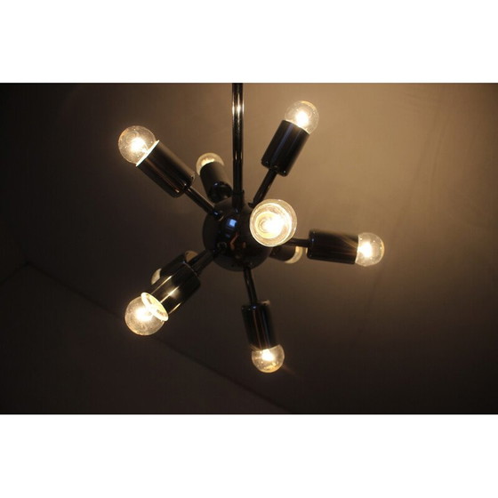 Image 1 of Lampadario cromato vintage di Drupol, Cecoslovacchia, 1970