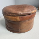 Vintage Leather Pouf