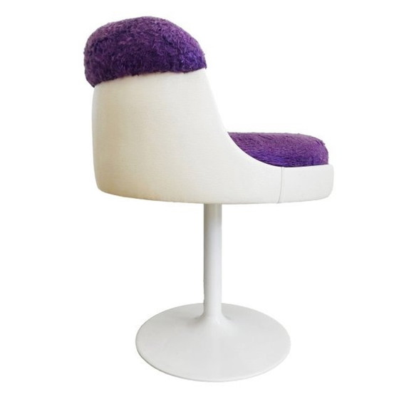 Image 1 of Space age tulip chair purple teddy 1970's