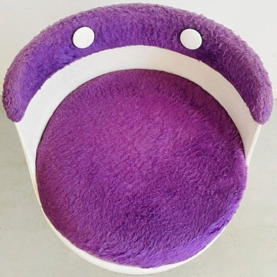 Image 1 of Space age tulip chair purple teddy 1970's