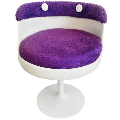 Space age tulip chair purple teddy 1970's