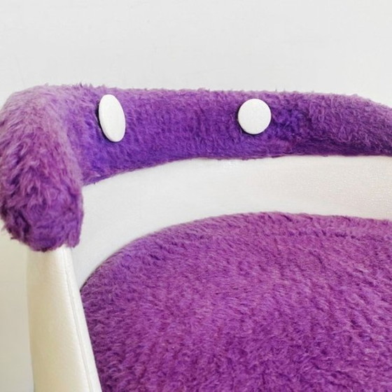 Image 1 of Space age tulip chair purple teddy 1970's