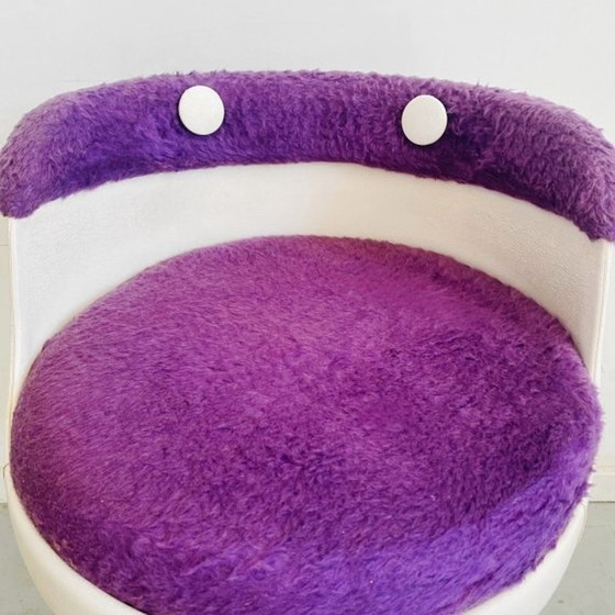 Image 1 of Space age tulip chair purple teddy 1970's