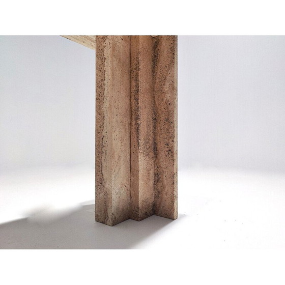 Image 1 of Vintage contemporary travertine console, Italy