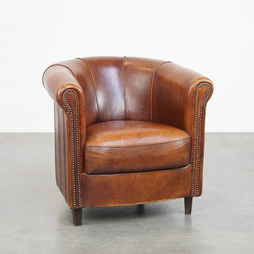 Sheep leather club chair