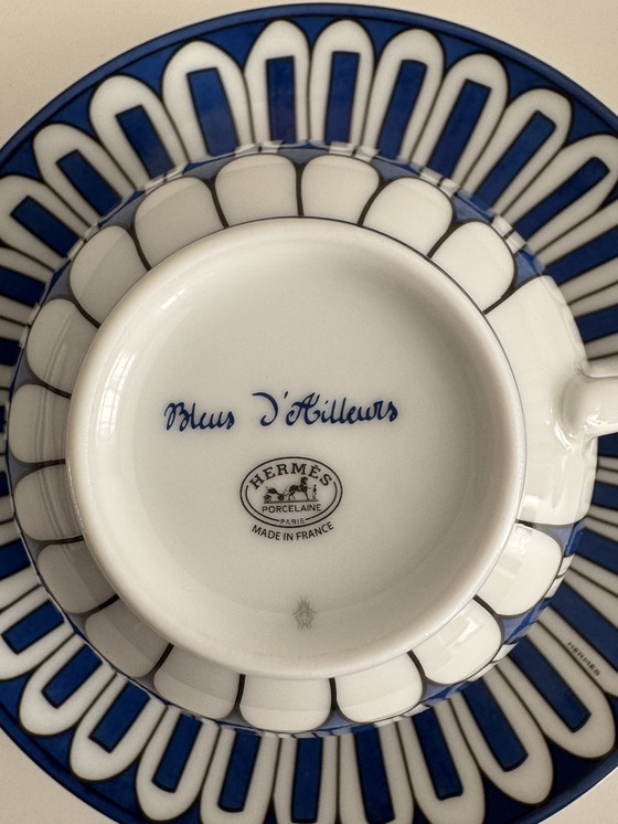 Image 1 of Hermès Bleus D’Ailleurs Cup And Saucer Set