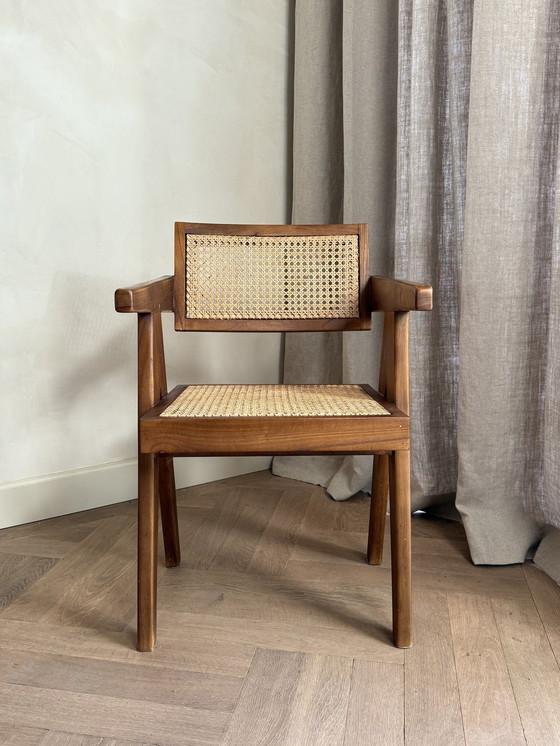 Image 1 of 4X Detjer Dining / Office Chairs In Teak Wood And Rattan, 1950S Inspired