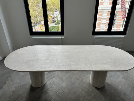 Image 1 of Travertine Dining Table