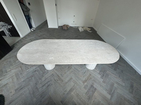 Image 1 of Travertine Dining Table