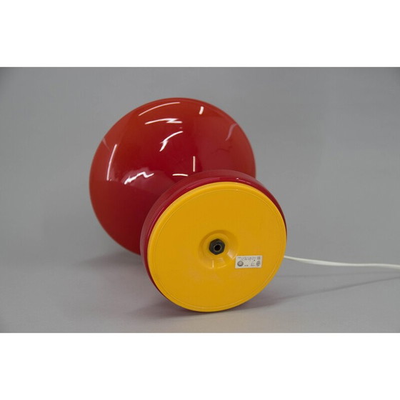 Image 1 of Vintage red glass table lamp by Valasske Mezirici, Czechoslovakia 1970s