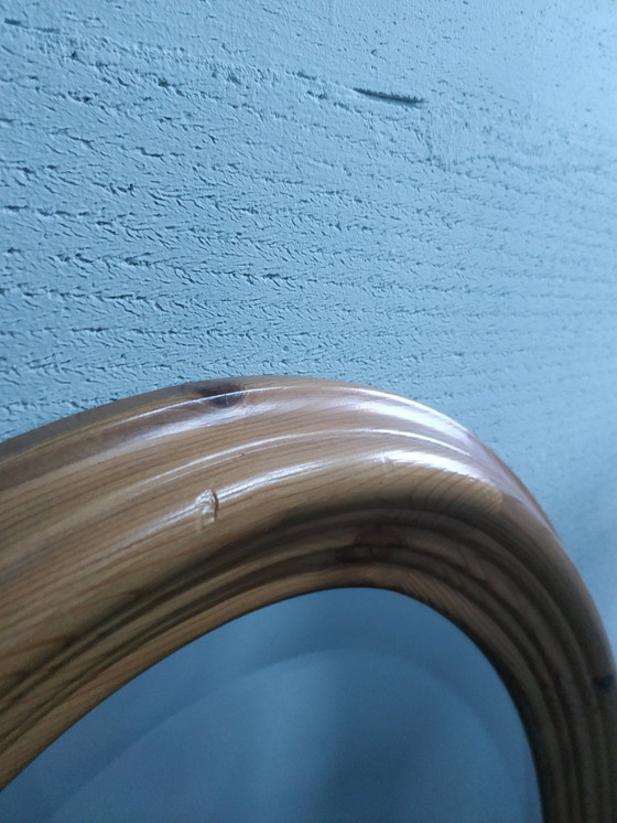 Image 1 of Vintage Oval Oak Faceted Mirror