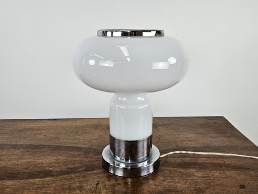 70S Table Lamp In Glass And Metal