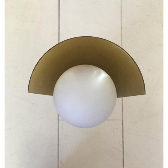 Image 1 of Vintage wall lamp in brass and opal glass by Glashütte Limburg