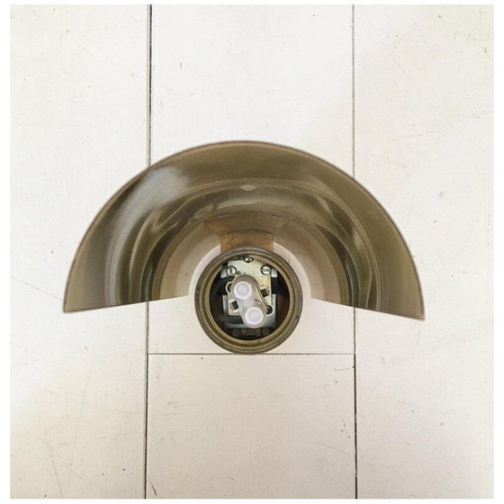 Image 1 of Vintage wall lamp in brass and opal glass by Glashütte Limburg