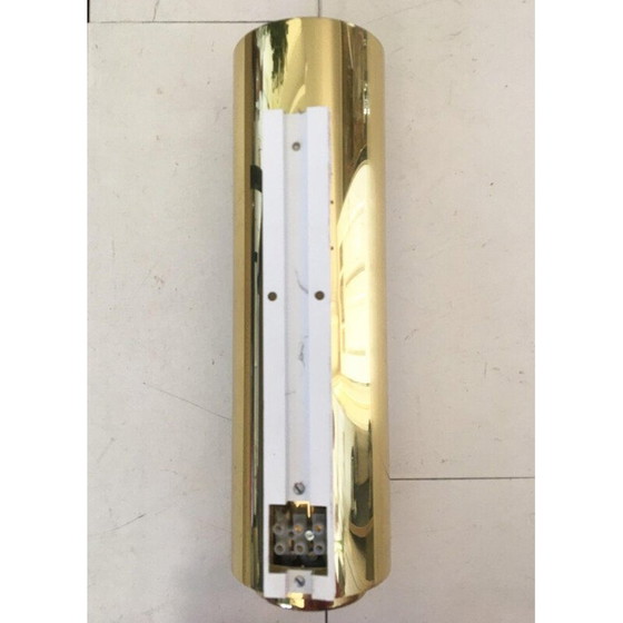 Image 1 of Vintage wall lamp in brass and opal glass by Glashütte Limburg