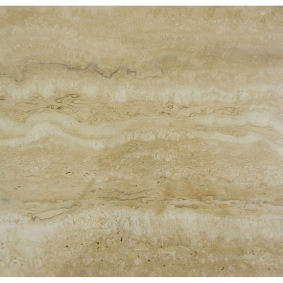 Image 1 of Vintage travertine and glass coffee table, 1970