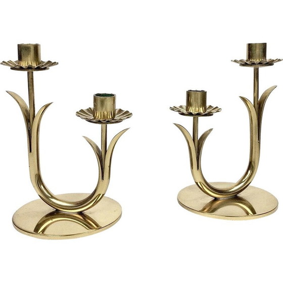 Image 1 of Pair of vintage candle holders by Gunnar Ander for Ystad-Metall, Sweden