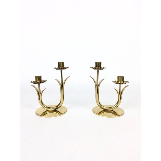 Image 1 of Pair of vintage candle holders by Gunnar Ander for Ystad-Metall, Sweden