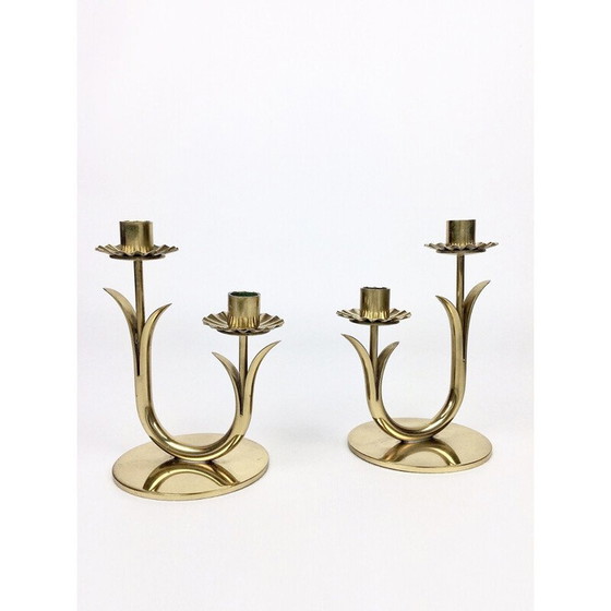 Image 1 of Pair of vintage candle holders by Gunnar Ander for Ystad-Metall, Sweden