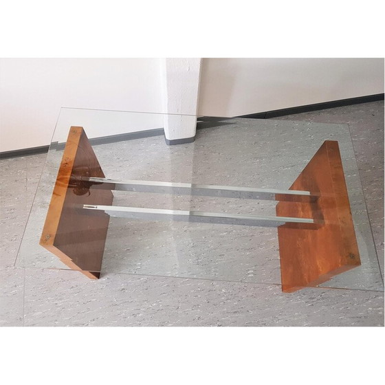 Image 1 of Vintage glass side table - 1970s