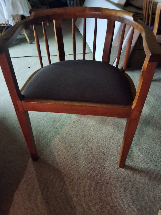 Image 1 of 5 Oak English Chairs With Railings