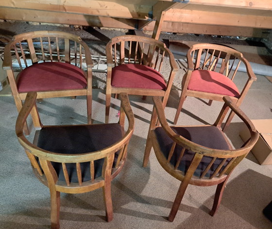 Image 1 of 5 Oak English Chairs With Railings