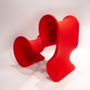 Fauteuil Poltrona Busnelli Fiocco, design Gianni Pareshi, rouge