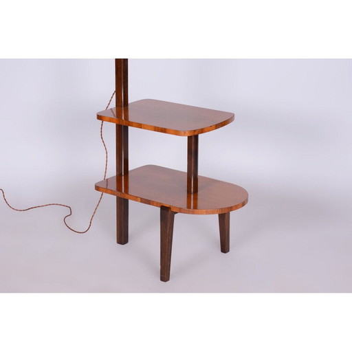 Vintage walnut Art Deco floor lamp by J. Halabala for UP Závody, Czech 1930s