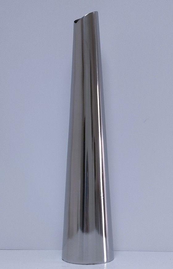 Image 1 of Large 90's Stainless Steel Design Vase