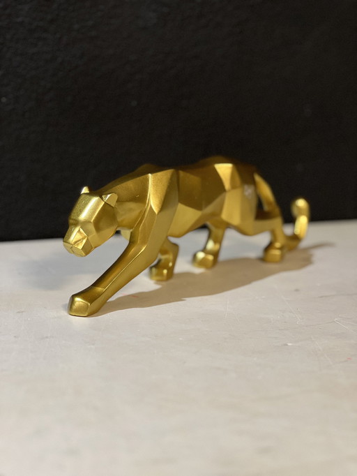 "Golden Panther" Geometric Art Sculpture Home Decore