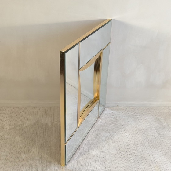 Image 1 of Deknudt - Gorgeous 1970's Deknudt Large Square Mirror Gold Cloisonné